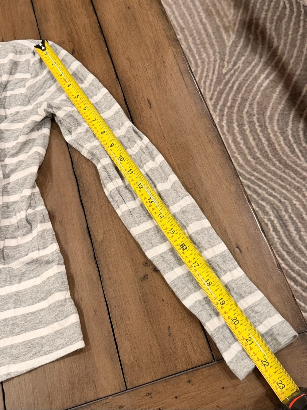 J. Crew Gray and White Striped Open-Front Cardigan T Shirt Cotton #449